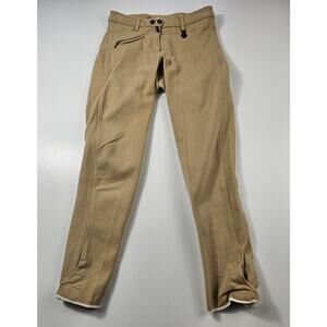 EQUI Comfort Equestrian Breeches Riding Pants juniors girls Tan stretch Size 26^